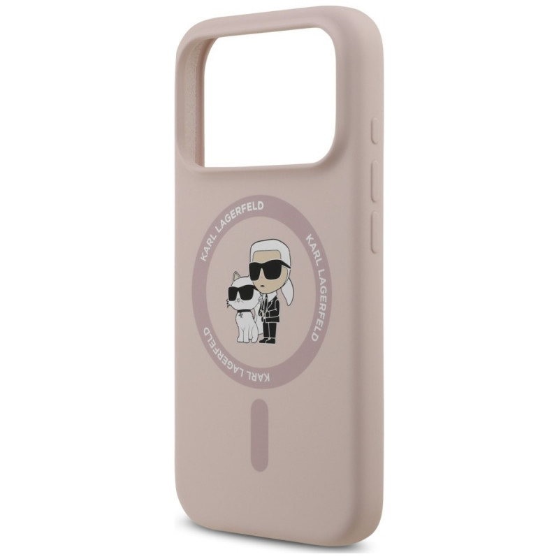 Karl Lagerfeld Silicone Karl&Choupette Ring MagSafe etui na Apple iPhone 18 Pro / 17 Pro, czarny