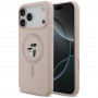 Etui silikonowe Karl Lagerfeld Karl&Choupette Ring MagSafe na Apple iPhone 18 Pro Max / 17 Pro Max, różowe