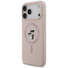Etui silikonowe Karl Lagerfeld Karl&Choupette Ring MagSafe na Apple iPhone 18 Pro Max / 17 Pro Max, różowe