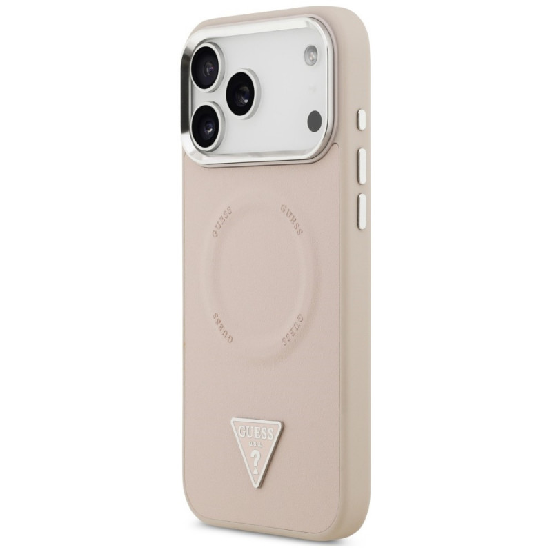 Etui MagSafe Triangle Logo Guess dla Apple iPhone 18 Pro Max / 17 Pro Max, różowe