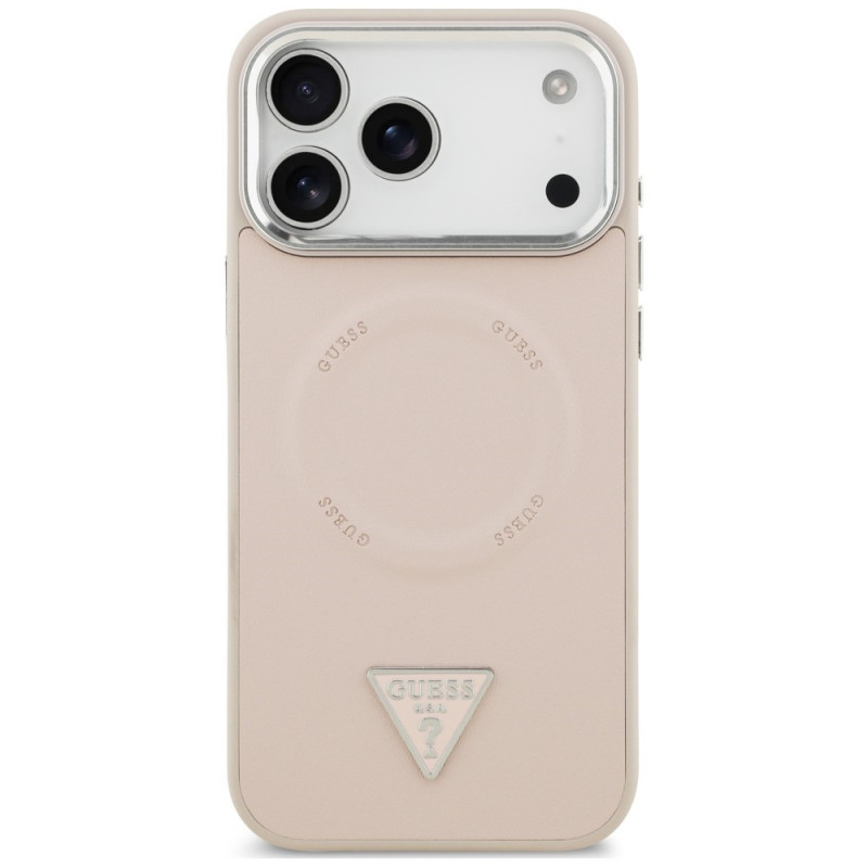Etui MagSafe Triangle Logo Guess dla Apple iPhone 18 Pro Max / 17 Pro Max, różowe
