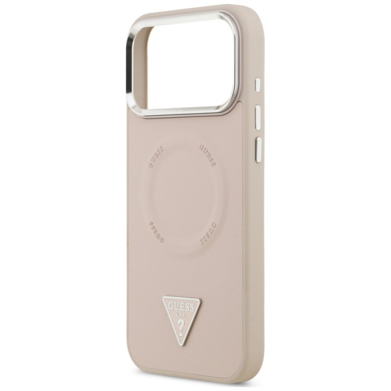 Etui MagSafe Triangle Logo Guess dla Apple iPhone 18 Pro Max / 17 Pro Max, różowe