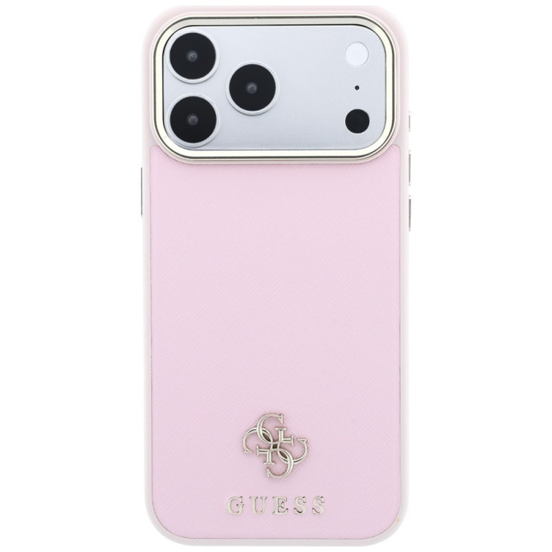 Etui Guess Saffiano Small 4G & Classic Logo MagSafe dla Apple iPhone 18 Pro / 17 Pro, różowe