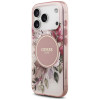Guess IML Flower & Tonal Circle MagSafe etui dla Apple iPhone 18 Pro Max / 17 Pro Max, różowy