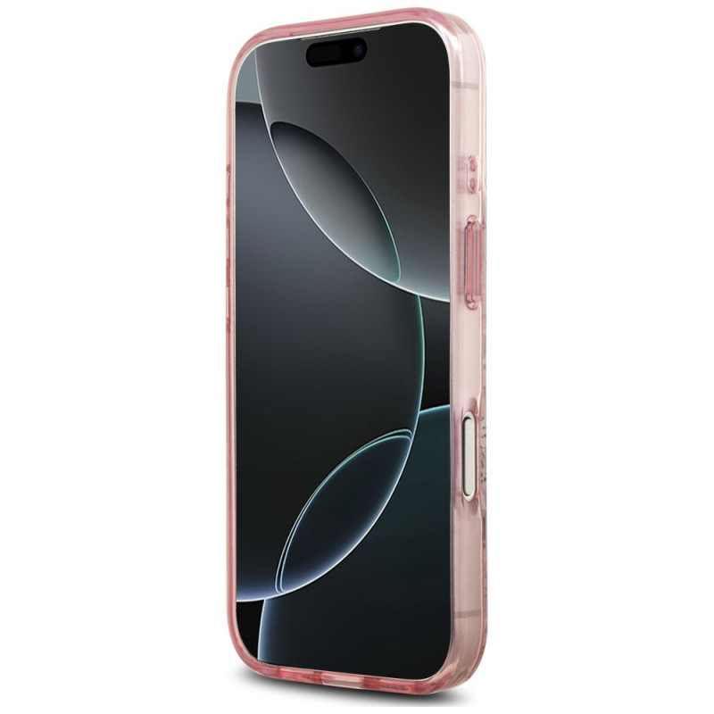 Guess IML Flower & Tonal Circle MagSafe etui dla Apple iPhone 18 Pro Max / 17 Pro Max, różowy