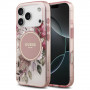 Guess IML Flower & Tonal Circle MagSafe etui na Apple iPhone 18 Pro / 17 Pro, różowe
