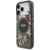 Etui MagSafe Guess IML Flowers Pearl Strap dla Apple iPhone 18 Pro / 17 Pro, czarne
