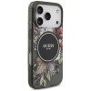 Etui MagSafe Guess IML Flowers Pearl Strap dla Apple iPhone 18 Pro / 17 Pro, czarne