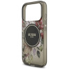 Etui MagSafe Guess IML Flowers Pearl Strap dla Apple iPhone 18 Pro / 17 Pro, czarne
