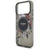 Guess IML Flowers Pearl Strap MagSafe etui na Apple iPhone 18 Pro Max / 17 Pro Max, czarny