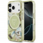 Guess IML Glitter Flowers Triangle MagSafe etui na Apple iPhone 18 Pro Max / 17 Pro Max, zielone