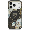 Guess IML Glitter Flowers Triangle MagSafe etui na Apple iPhone 18 Pro Max / 17 Pro Max, czarny
