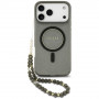 Etui MagSafe Guess IML Glitter Pearl Strap dla Apple iPhone 18 Pro / 17 Pro, czarne