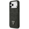 Guess 4G Double Card Triangle etui z podwójnym uchwytem na karty do Apple iPhone 18 Pro Max / 17 Pro Max, czarny