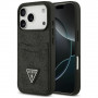 Guess 4G Double Card Triangle etui na kartę podwójną do Apple iPhone 18 Pro / 17 Pro, czarny
