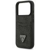 Guess 4G Double Card Triangle etui na kartę podwójną do Apple iPhone 18 Pro / 17 Pro, czarny