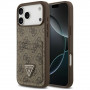 Guess 4G Double Card Triangle etui z podwójnym uchwytem na karty dla Apple iPhone 18 Pro Max / 17 Pro Max, brązowe