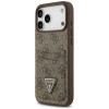 Guess 4G Double Card Triangle etui z podwójnym uchwytem na karty dla Apple iPhone 18 Pro Max / 17 Pro Max, brązowe