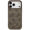 Guess 4G Double Card Triangle etui z podwójnym uchwytem na karty dla Apple iPhone 18 Pro Max / 17 Pro Max, brązowe