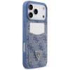 Guess 4G Double Card Triangle etui ochronne do Apple iPhone 18 Pro Max / 17 Pro Max, niebieskie