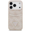 Guess 4G Double Card Triangle etui z podwójnym uchwytem na karty do Apple iPhone 18 Pro Max / 17 Pro Max, różowy