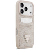 Guess 4G Double Card Triangle etui z podwójnym uchwytem na karty do Apple iPhone 18 Pro Max / 17 Pro Max, różowy