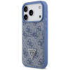 Guess 4G Double Card Triangle etui na kartę podwójną do Apple iPhone 18 Pro / 17 Pro, niebieskie