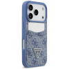 Guess 4G Double Card Triangle etui na kartę podwójną do Apple iPhone 18 Pro / 17 Pro, niebieskie