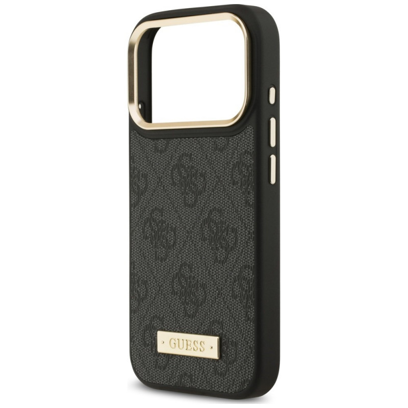 Etui MagSafe Guess 4G Logo Plate dla Apple iPhone 18 Pro / 17 Pro, czarny