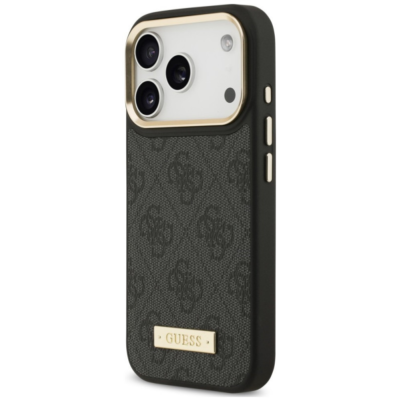 Guess 4G Logo Plate MagSafe etui dla Apple iPhone 18 Pro Max / 17 Pro Max, czarny