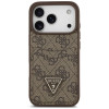 Guess 4G Double Card Triangle etui na kartę w kształcie trójkąta do Apple iPhone 18 Pro / 17 Pro, brązowe