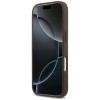 Guess 4G Double Card Triangle etui na kartę w kształcie trójkąta do Apple iPhone 18 Pro / 17 Pro, brązowe