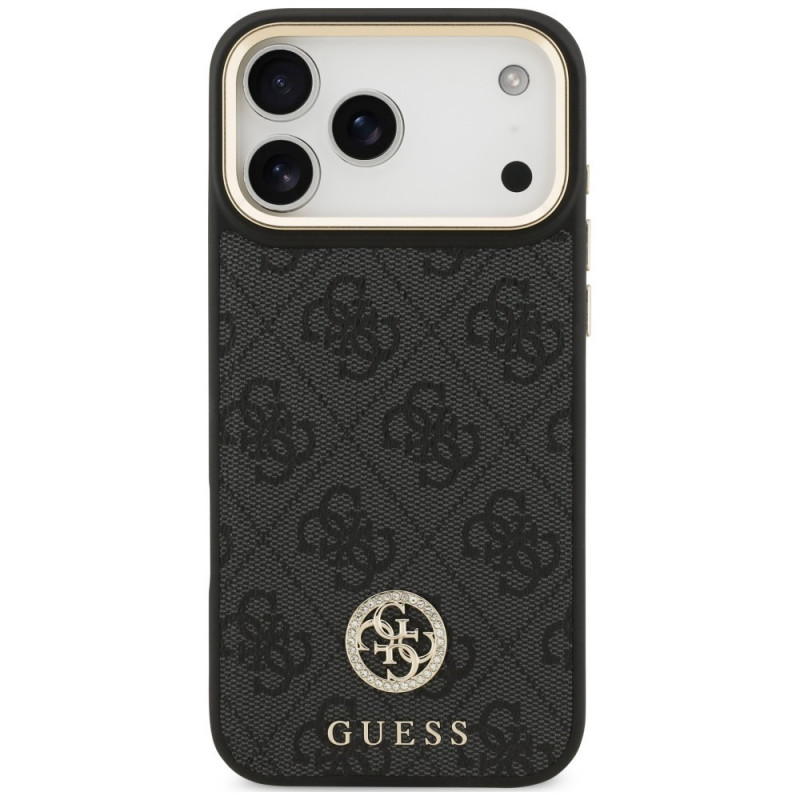 Etui MagSafe Guess 4G Strass Logo dla Apple iPhone 18 Pro Max / 17 Pro Max, czarne