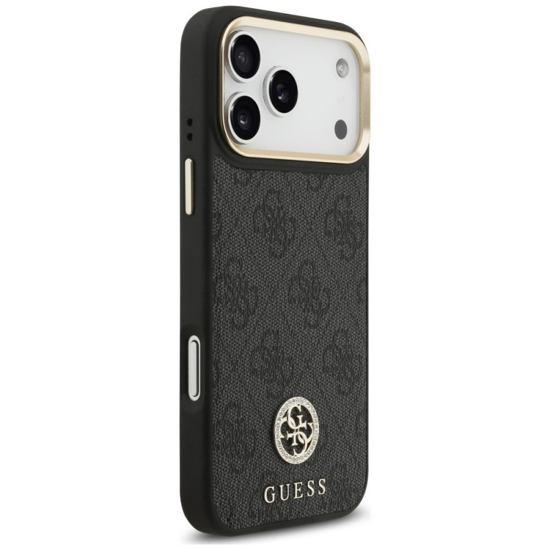 Etui MagSafe Guess 4G Strass Logo dla Apple iPhone 18 Pro Max / 17 Pro Max, czarne