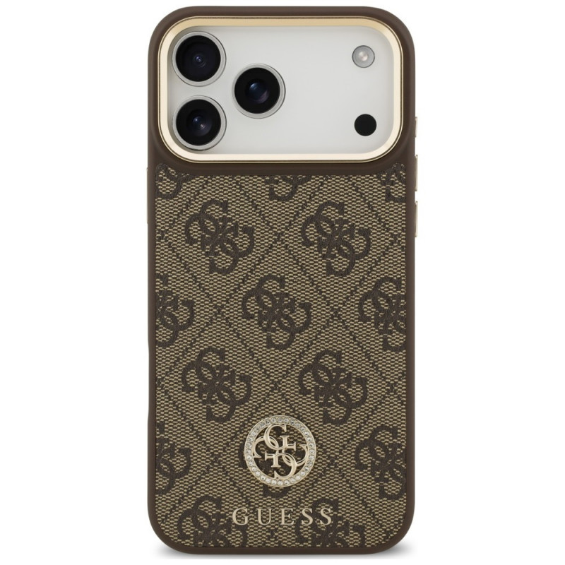 Guess 4G Strass Logo MagSafe etui na Apple iPhone 18 Pro Max / 17 Pro Max, brązowe