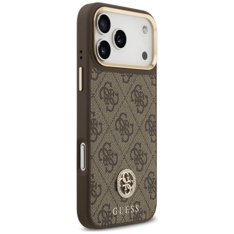 Guess 4G Strass Logo MagSafe etui na Apple iPhone 18 Pro Max / 17 Pro Max, brązowe