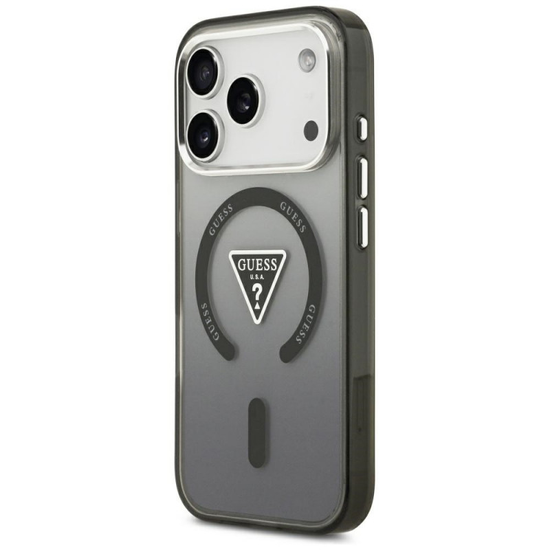 Etui MagSafe Guess IML Gradient Triangle Logo dla Apple iPhone 18 Pro Max / 17 Pro Max, czarne