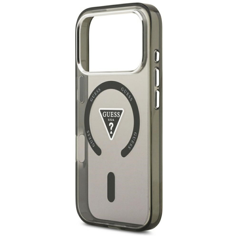 Etui MagSafe Guess IML Gradient Triangle Logo dla Apple iPhone 18 Pro Max / 17 Pro Max, czarne