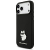 Karl Lagerfeld Silicone Choupette Metal Pin etui na Apple iPhone 18 Pro Max / 17 Pro Max, czarny