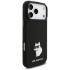 Karl Lagerfeld Silicone Choupette Metal Pin etui na Apple iPhone 18 Pro Max / 17 Pro Max, czarny