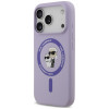 Etui MagSafe Karl Lagerfeld Silicone Karl&Choupette Ring na Apple iPhone 18 Pro / 17 Pro, fioletowe