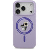 Etui MagSafe Karl Lagerfeld Silicone Karl&Choupette Ring na Apple iPhone 18 Pro / 17 Pro, fioletowe
