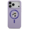 Etui silikonowe Karl Lagerfeld Karl&Choupette Ring MagSafe na Apple iPhone 18 Pro Max / iPhone 17 Pro Max, fioletowe