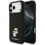 Karl Lagerfeld Silicone Karl&Choupette Metal Pin etui na Apple iPhone 18 Pro Max / 17 Pro Max, czarny