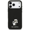 Karl Lagerfeld Silicone Karl&Choupette Metal Pin etui na Apple iPhone 18 Pro Max / 17 Pro Max, czarny
