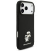 Karl Lagerfeld Silicone Karl&Choupette Metal Pin etui na Apple iPhone 18 Pro Max / 17 Pro Max, czarny