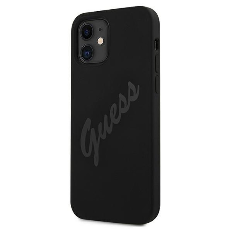 Guess GUHCP12SLSVSBK Script Vintage Hardcase do Apple iPhone 12 mini 5.4 inch, Black/Black