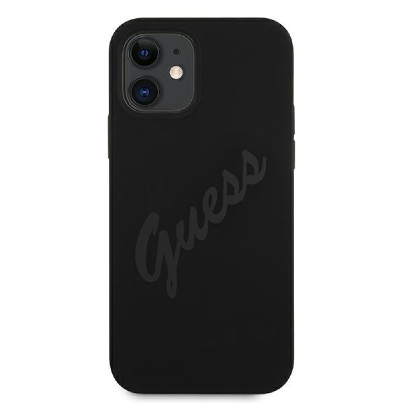 Guess GUHCP12SLSVSBK Script Vintage Hardcase do Apple iPhone 12 mini 5.4 inch, Black/Black