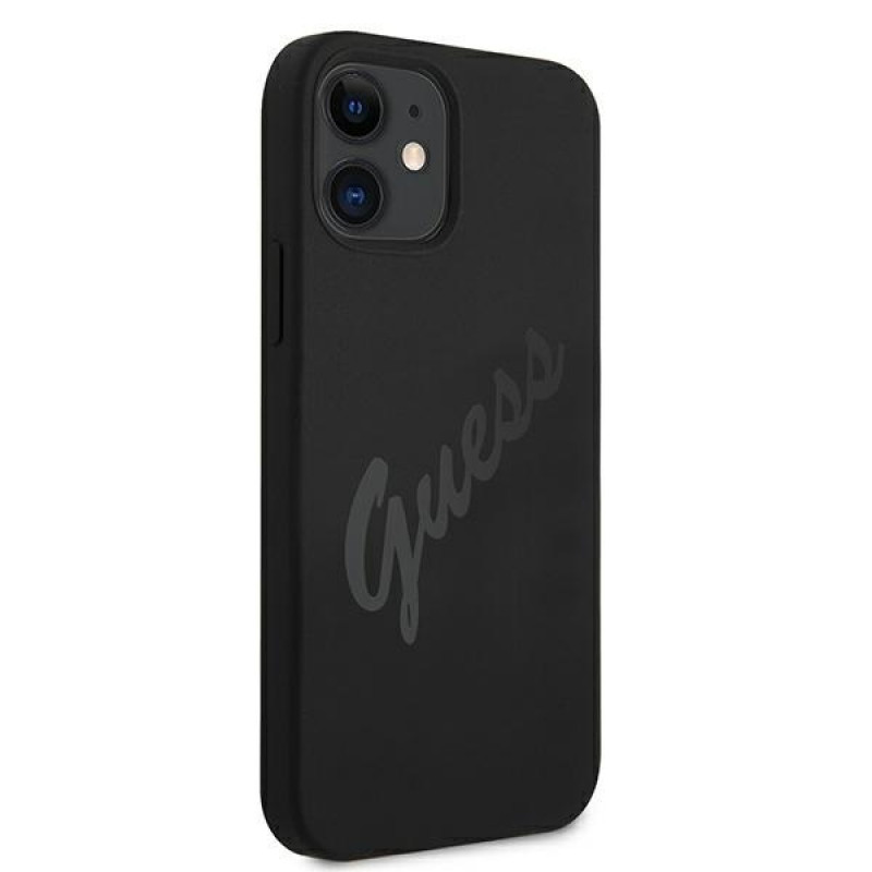 Guess GUHCP12SLSVSBK Script Vintage Hardcase do Apple iPhone 12 mini 5.4 inch, Black/Black