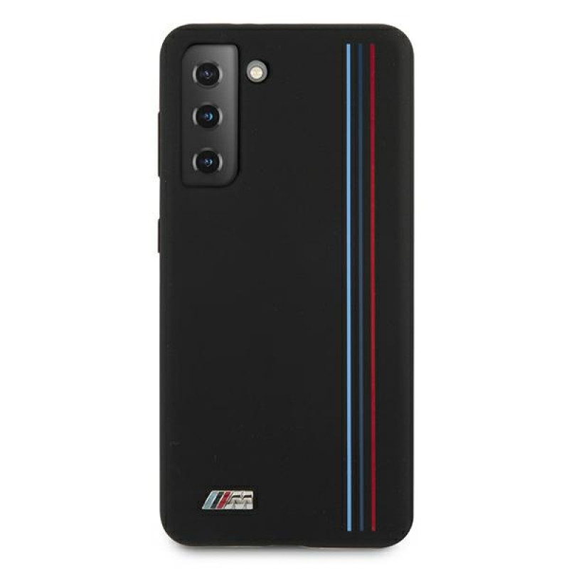 BMW BMHCS21MSIVTBK Silicone Stripes M Collection etui na Samsung Galaxy S21+, czarny
